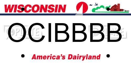 OCIBBBB Wisconsin License Plate