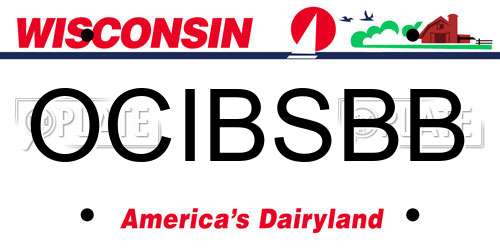 OCIBSBB Wisconsin License Plate