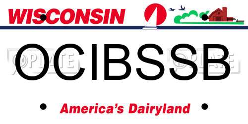 OCIBSSB Wisconsin License Plate
