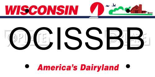 OCISSBB Wisconsin License Plate