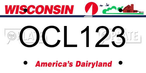 OCL123 Wisconsin License Plate