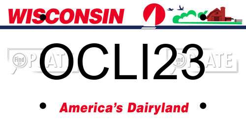 OCLI23 Wisconsin License Plate