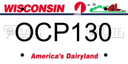 OCP130 Wisconsin License Plate