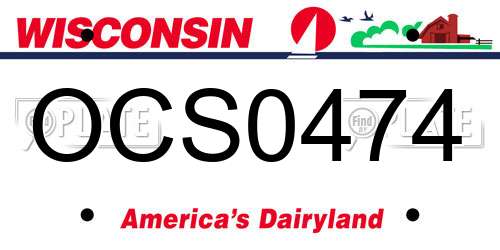 OCS0474 Wisconsin License Plate