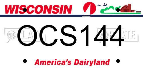 OCS144 Wisconsin License Plate