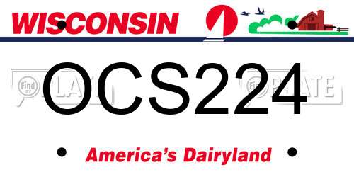 OCS224 Wisconsin License Plate