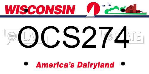 OCS274 Wisconsin License Plate