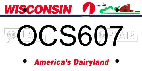 OCS607 Wisconsin License Plate