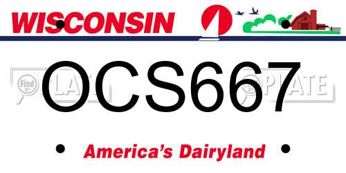 OCS667 Wisconsin License Plate