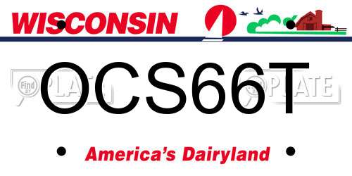 OCS66T Wisconsin License Plate