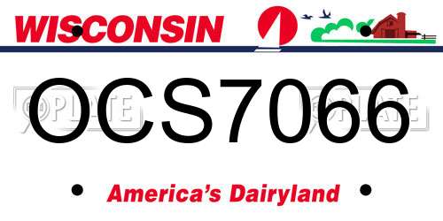 OCS7066 Wisconsin License Plate