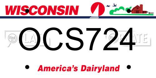 OCS724 Wisconsin License Plate