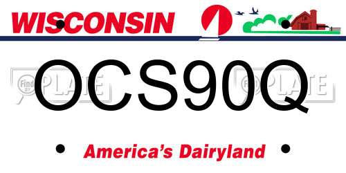 OCS90Q Wisconsin License Plate