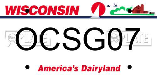 OCSG07 Wisconsin License Plate