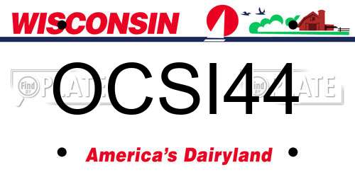 OCSI44 Wisconsin License Plate