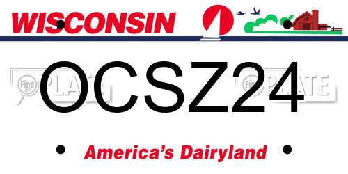 OCSZ24 Wisconsin License Plate