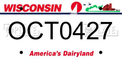 OCT0427 Wisconsin License Plate