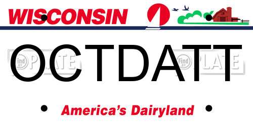 OCTDATT Wisconsin License Plate