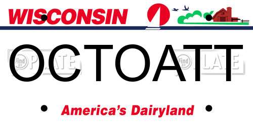 OCTOATT Wisconsin License Plate