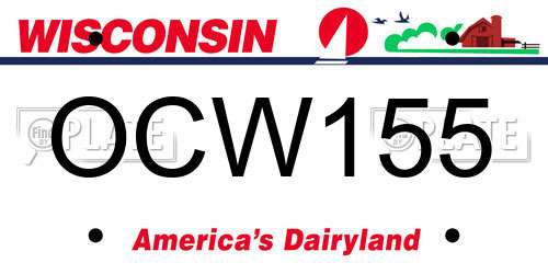 OCW155 Wisconsin License Plate