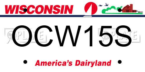 OCW15S Wisconsin License Plate