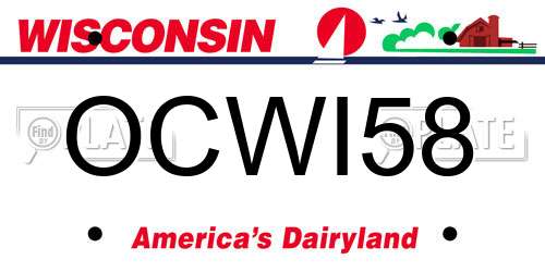 OCWI58 Wisconsin License Plate