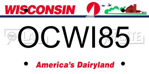 OCWI85 Wisconsin License Plate
