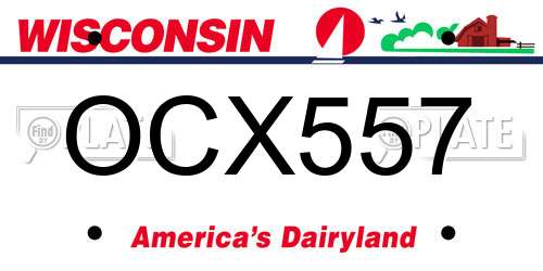 OCX557 Wisconsin License Plate