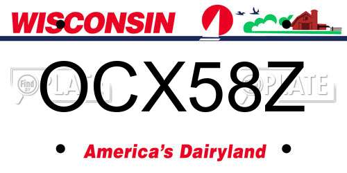 OCX58Z Wisconsin License Plate