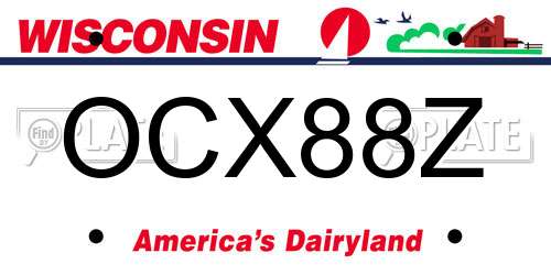 OCX88Z Wisconsin License Plate