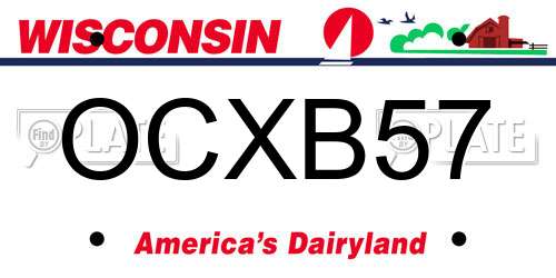 OCXB57 Wisconsin License Plate