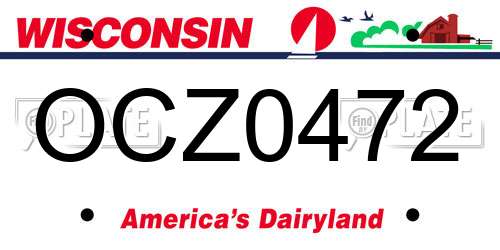 OCZ0472 Wisconsin License Plate