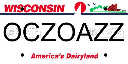 OCZOAZZ Wisconsin License Plate