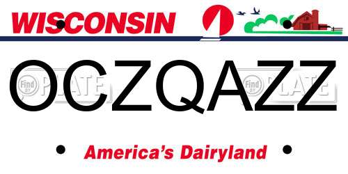 OCZQAZZ Wisconsin License Plate