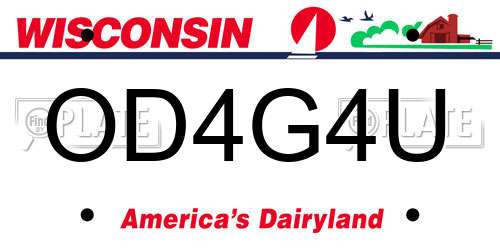 OD4G4U Wisconsin License Plate