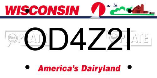 OD4Z2I Wisconsin License Plate