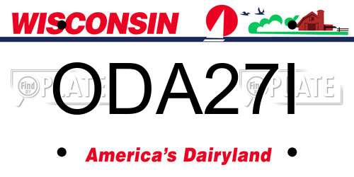 ODA27I Wisconsin License Plate