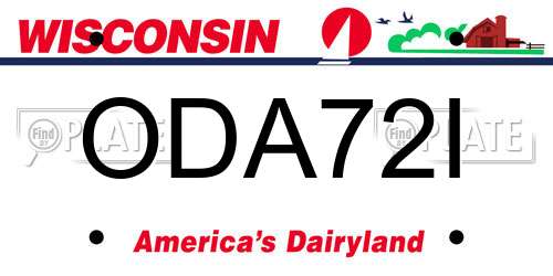 ODA72I Wisconsin License Plate