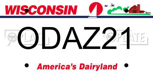 ODAZ21 Wisconsin License Plate