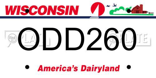 ODD260 Wisconsin License Plate