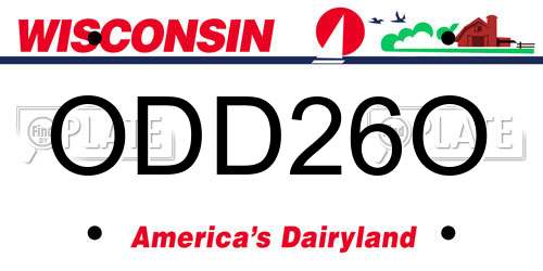 ODD26O Wisconsin License Plate
