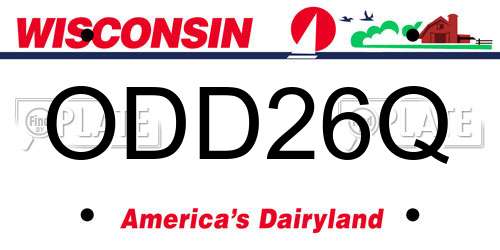 ODD26Q Wisconsin License Plate