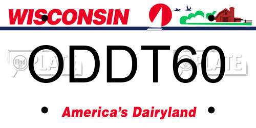 ODDT60 Wisconsin License Plate