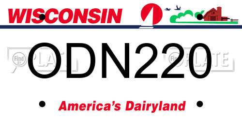ODN220 Wisconsin License Plate
