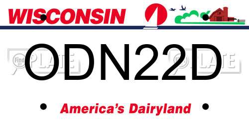 ODN22D Wisconsin License Plate