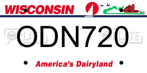 ODN720 Wisconsin License Plate