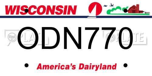 ODN770 Wisconsin License Plate