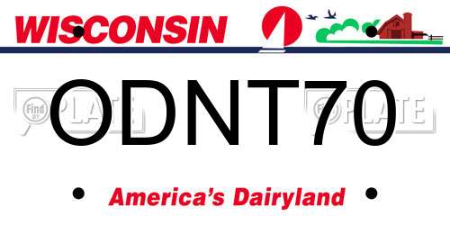 ODNT70 Wisconsin License Plate