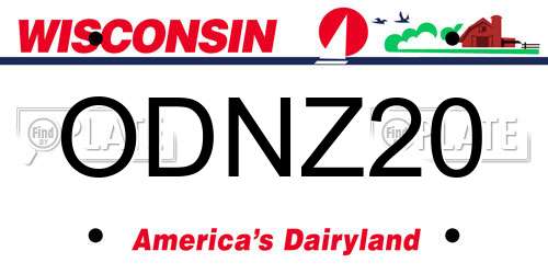 ODNZ20 Wisconsin License Plate