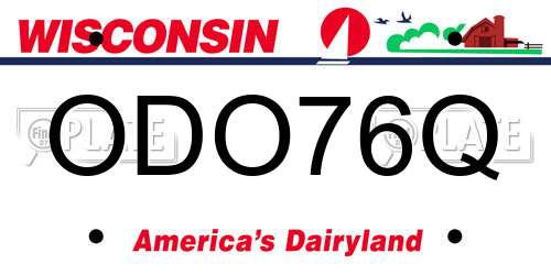 ODO76Q Wisconsin License Plate